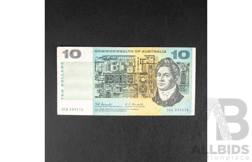Australian 1967 Ten Dollar Banknotes, R302 Coombs/Randall, SEQ089276