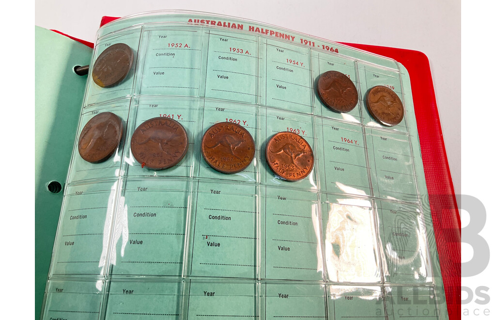Album of Australian Pennies and Half Pennies, Examples Spanning 1911 to 1964
