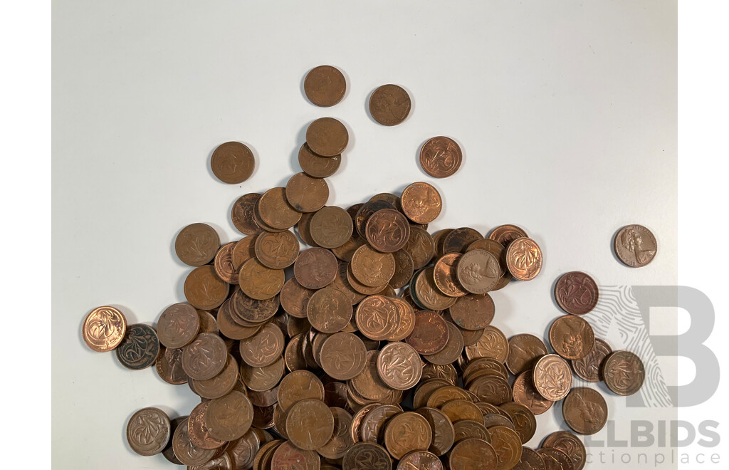 Collection of Australian One and Two Cent Coins, Examples Spanning 1966 to 1990 - Approximately 2.3 Kilograms
