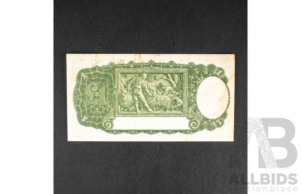 Australian 1942 One Pound Note, R30 Armitage/McFarlane J64 229344