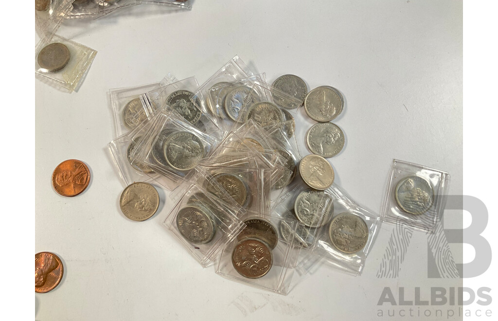 Collection of International Coins Including Australia, USA, Euro, Indonesia, Switzerland, Italy, Israel, Hong Kong, Mexico and More - Approximately 2.8 Kilograms