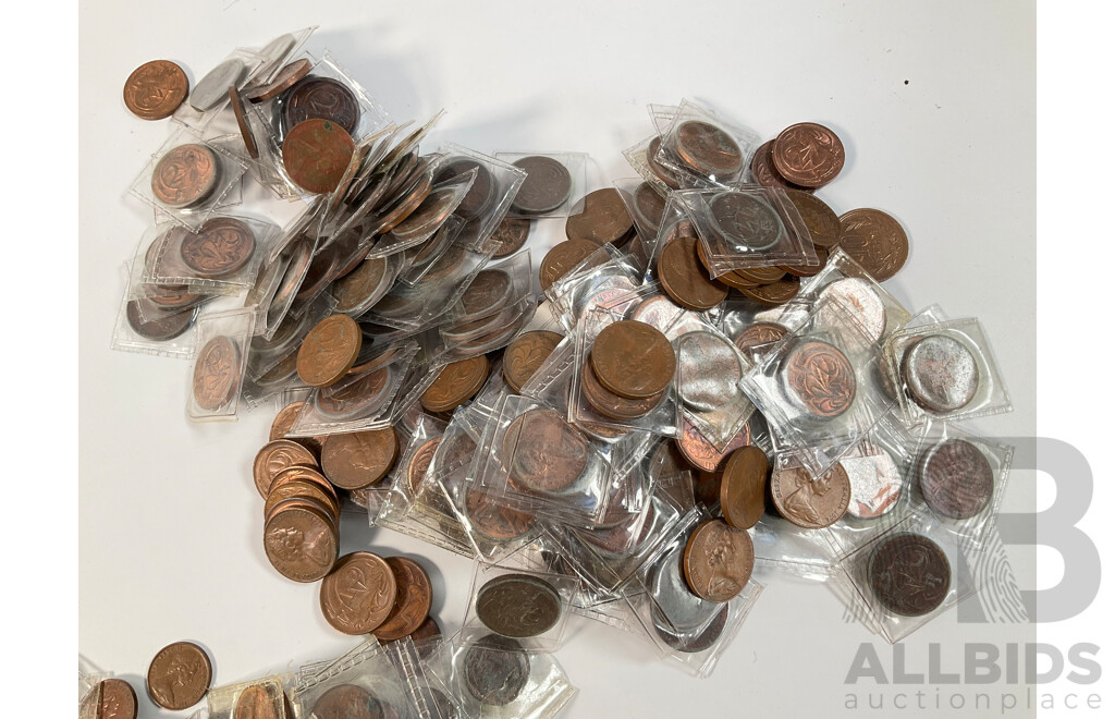 Collection of International Coins Including Australia, USA, Euro, Indonesia, Switzerland, Italy, Israel, Hong Kong, Mexico and More - Approximately 2.8 Kilograms