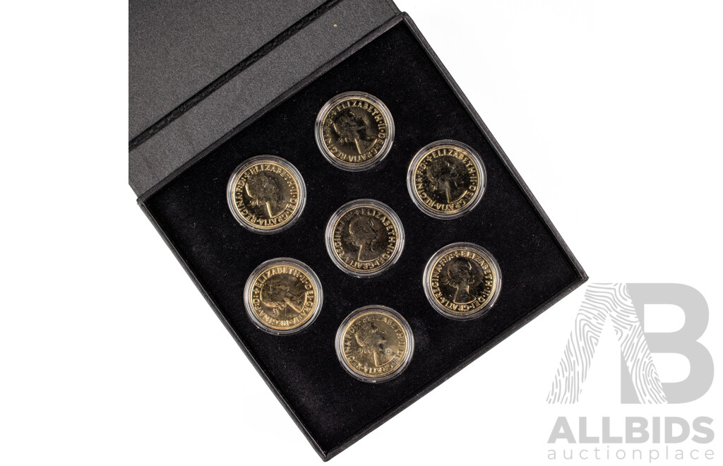 Diana in Australia - Seven 24ct Gold Plated Coins, Princess of Wales Australian Tribute