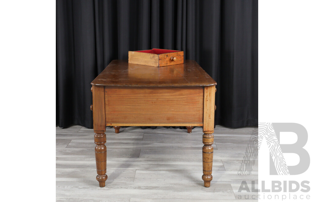 Victorian Cedar Eight Drawer Partners Desk