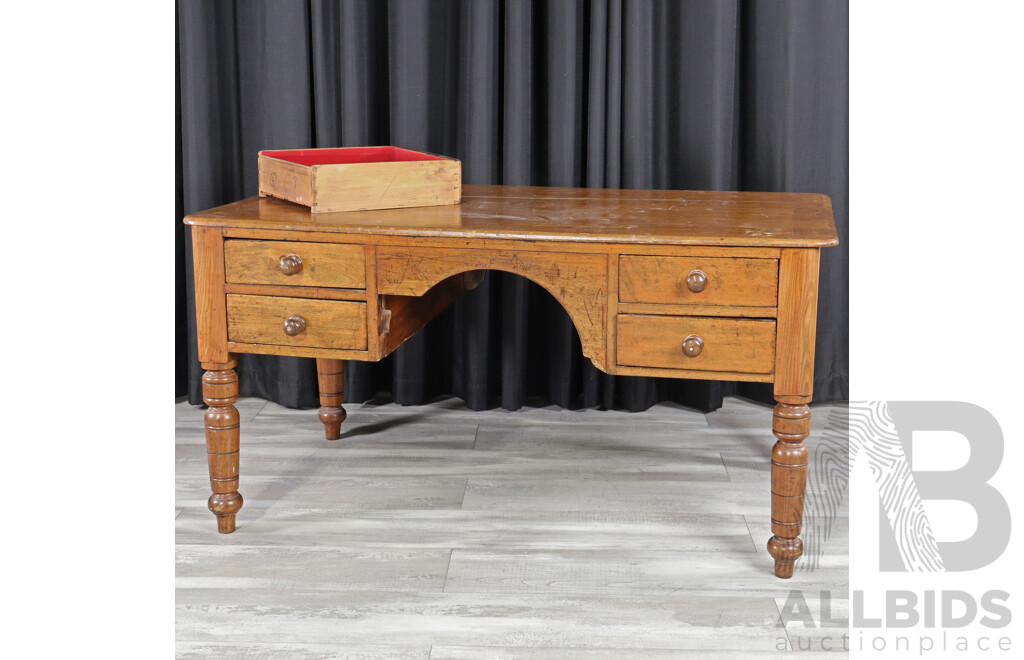 Victorian Cedar Eight Drawer Partners Desk