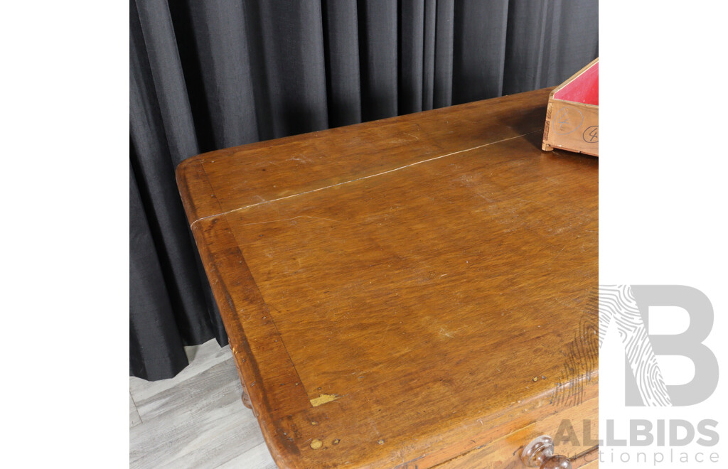 Victorian Cedar Eight Drawer Partners Desk