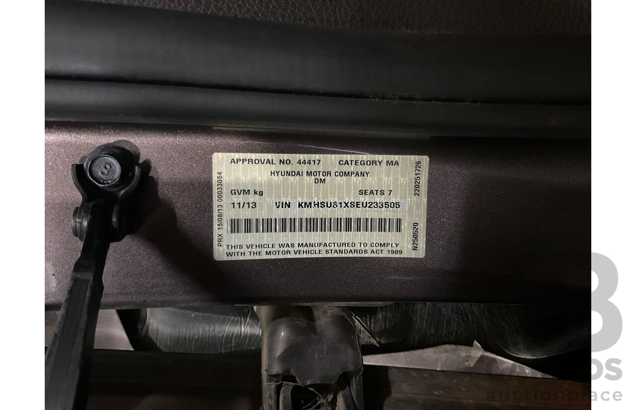 11/2013 Hyundai Santa Fe Highlander CRDi (4x4) DM 4d Wagon Arabian Mocha Pearl Turbo Diesel 2.2L - 7 Seater