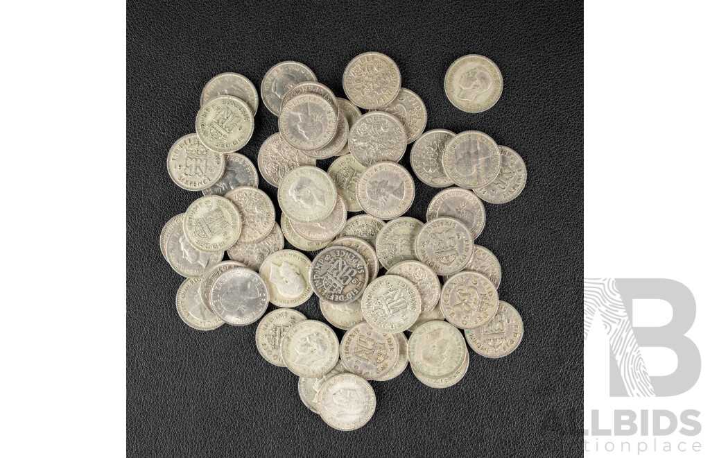 Collection of United Kingdom Sixpence, Examples Spanning KGV to 1966