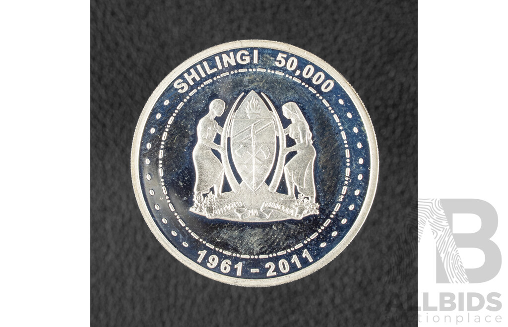 Tanzania Royal Mint 2011 Silver Fifty Thousand Shilingi Coin