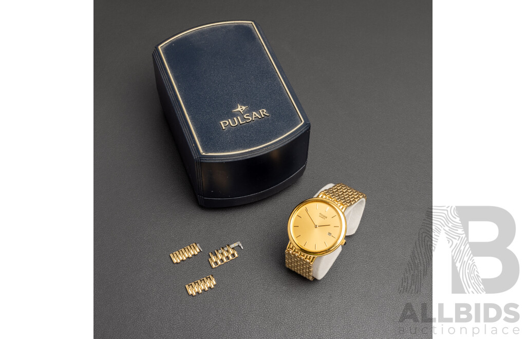 PULSAR Gold Plated Base Metal Watch. V729 - 8A50