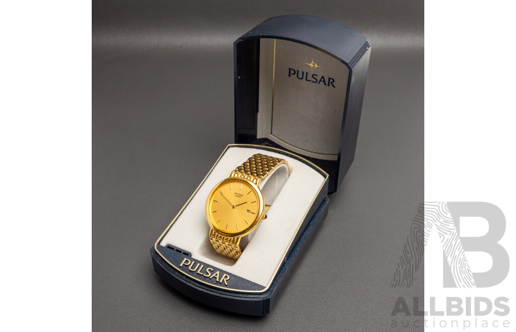 PULSAR Gold Plated Base Metal Watch. V729 - 8A50