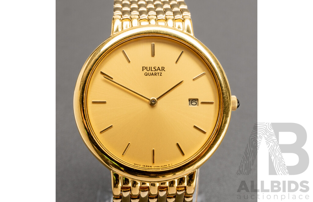 PULSAR Gold Plated Base Metal Watch. V729 - 8A50