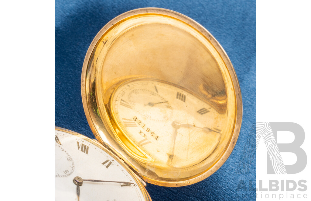 Dennison 'Moon' Watch Case, 2 Plates of 10ct Gold