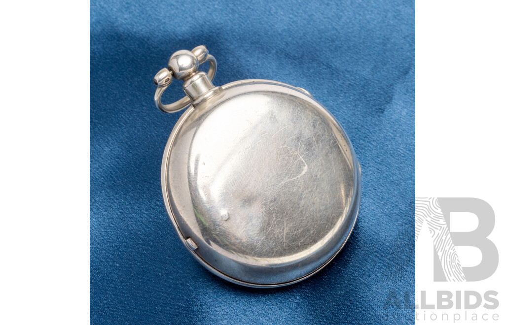Silver Pocket Watch, Hand Wind Movement - (Circa-1890s)
