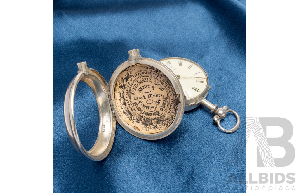 Silver Pocket Watch, Hand Wind Movement - (Circa-1890s)
