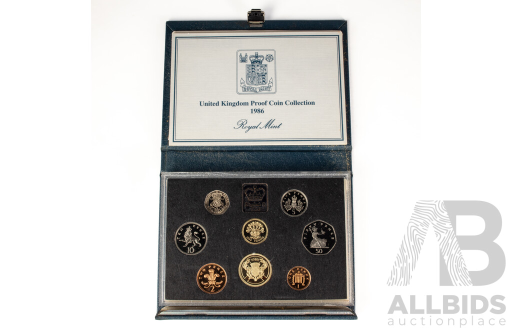 United Kingdom Royal Mint 1986 Eight Proof Coin Set