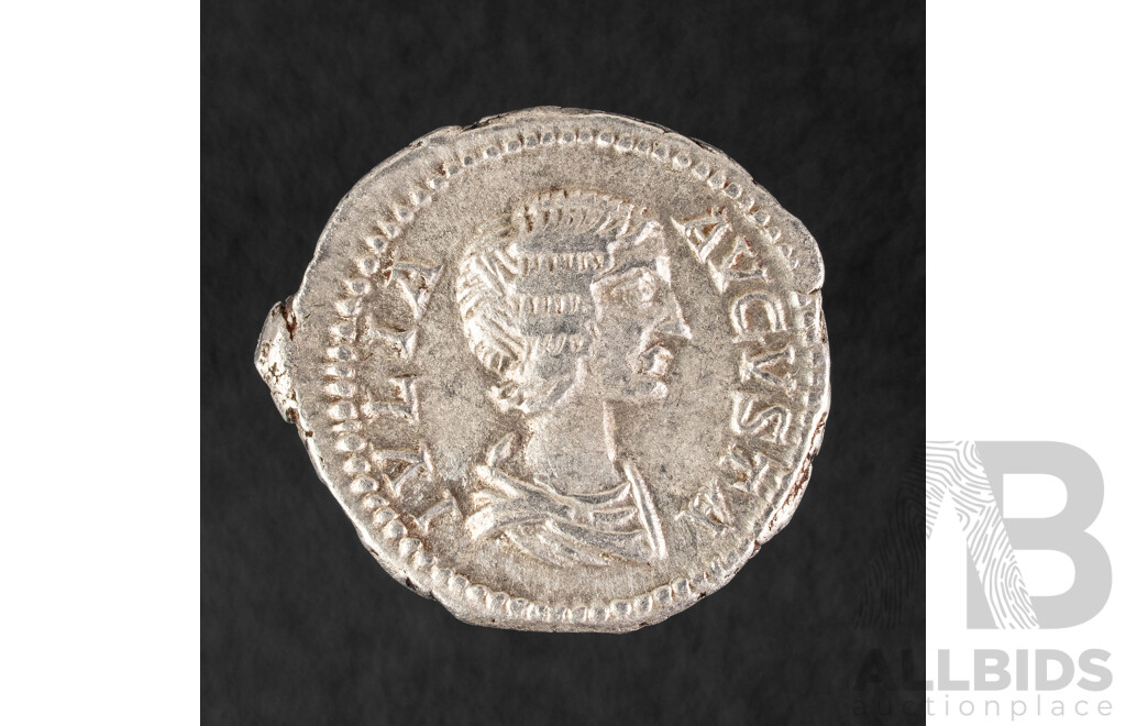 Roman Empire 196-211 AD Silver One Denarius, Julia Domna