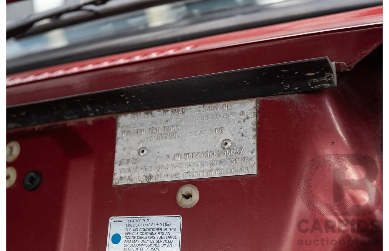 10/1994 Nissan Patrol ST SWB Series 2 (4x4) KY60 GQ 2d Hardtop Big Red / Desert Sand 4.2L