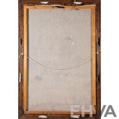 Signed Indistinctly, (20th Century), Portrait of an American Indian Girl, Vintage Paint on Velvet Panel,102 x 71 cm