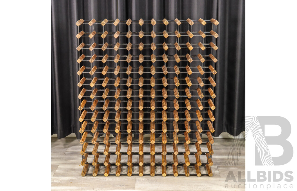 Timber and Metal Wine Rack