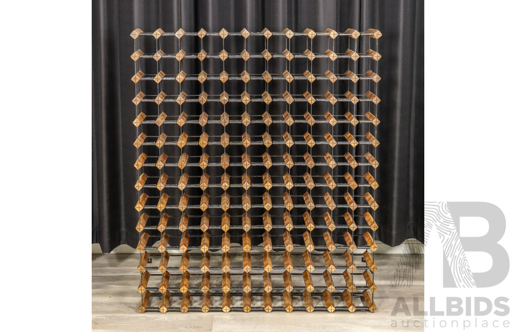 Timber and Metal Wine Rack