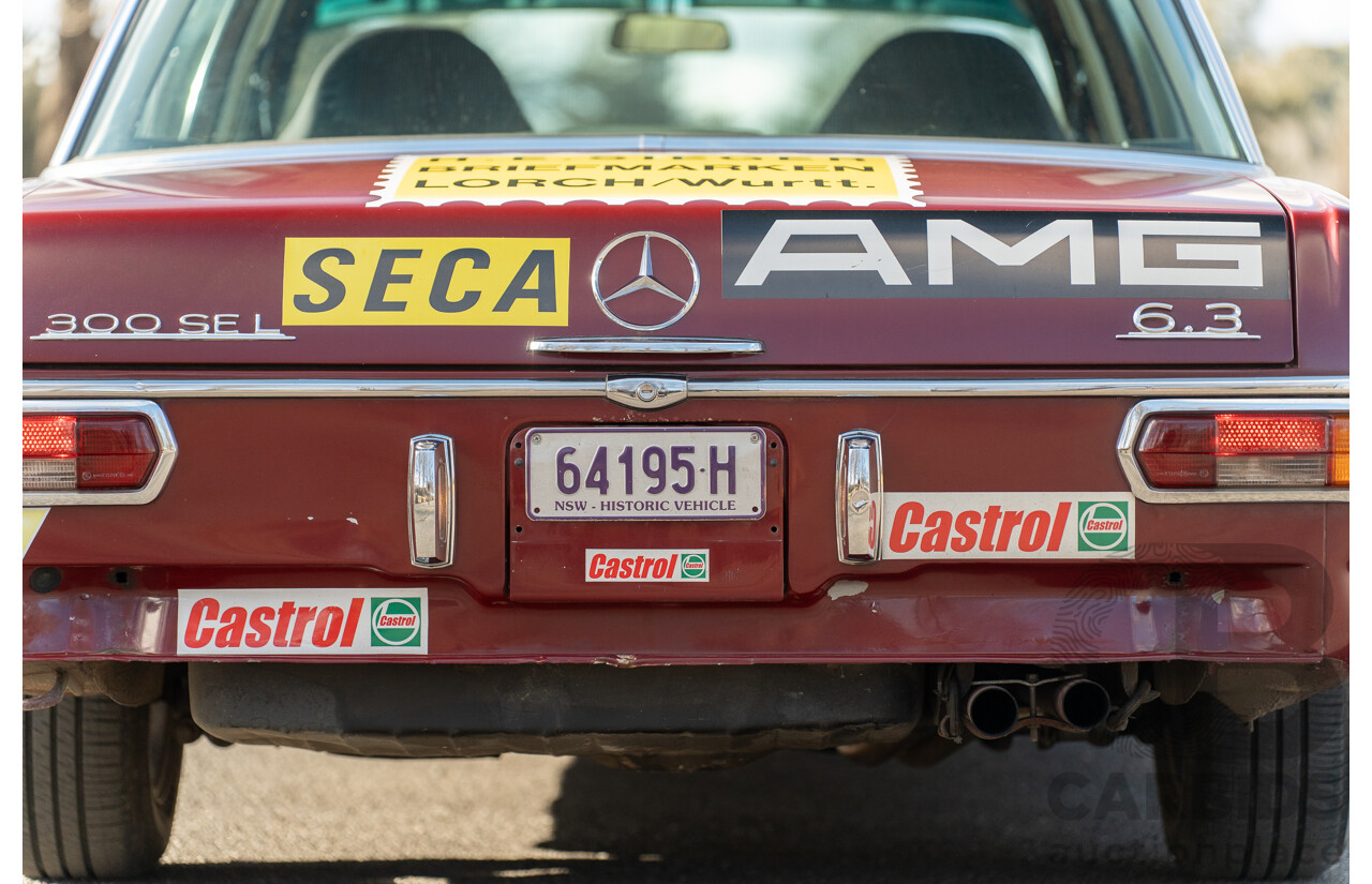 8/1970 Mercedes Benz 300 SEL 6.3 "Red Pig Tribute" W109 4d Sedan Cranberry V8 6.3L - Import