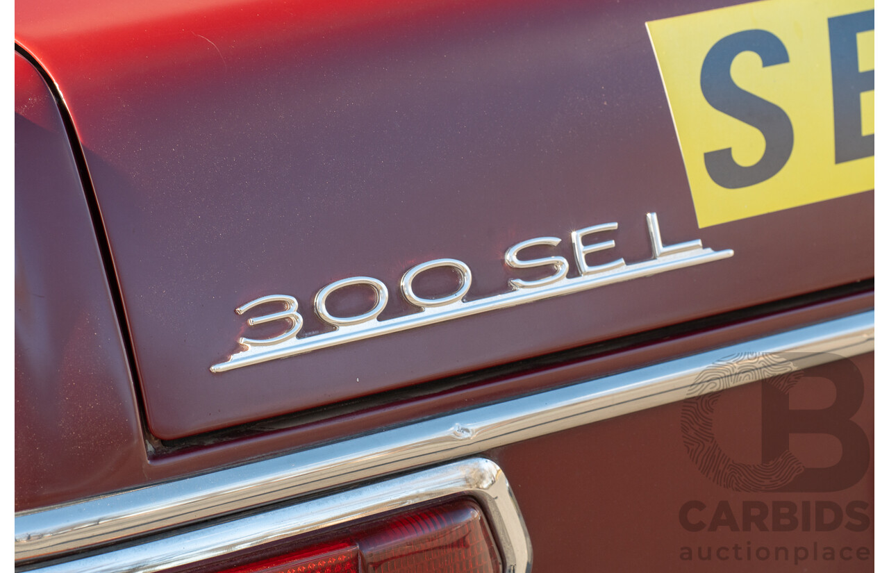 8/1970 Mercedes Benz 300 SEL 6.3 "Red Pig Tribute" W109 4d Sedan Cranberry V8 6.3L - Import