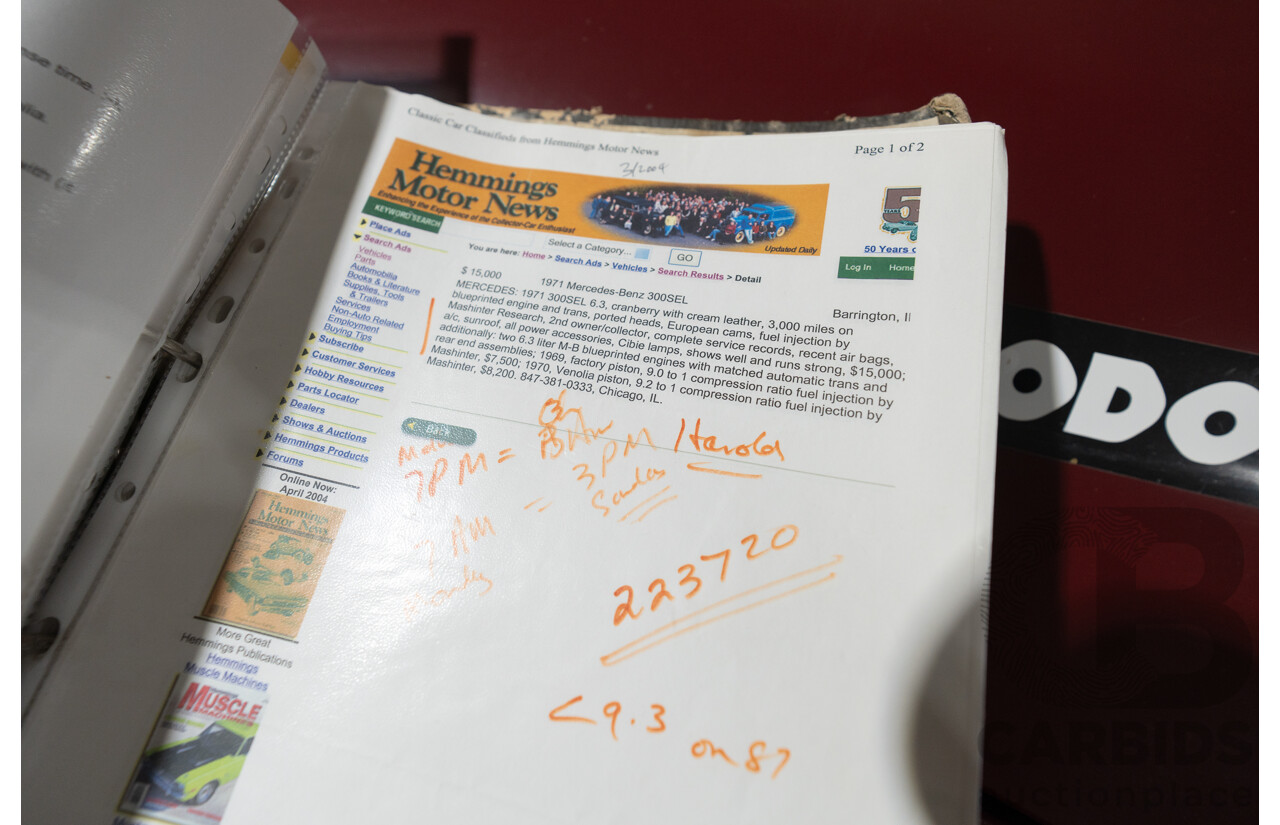 8/1970 Mercedes Benz 300 SEL 6.3 "Red Pig Tribute" W109 4d Sedan Cranberry V8 6.3L - Import