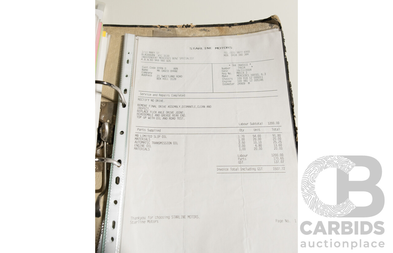 8/1970 Mercedes Benz 300 SEL 6.3 "Red Pig Tribute" W109 4d Sedan Cranberry V8 6.3L - Import