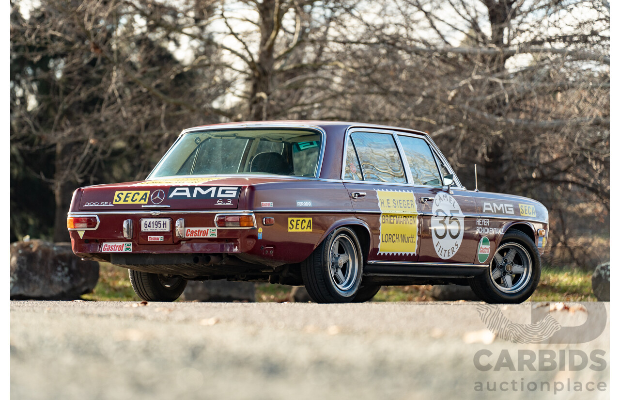 8/1970 Mercedes Benz 300 SEL 6.3 "Red Pig Tribute" W109 4d Sedan Cranberry V8 6.3L - Import