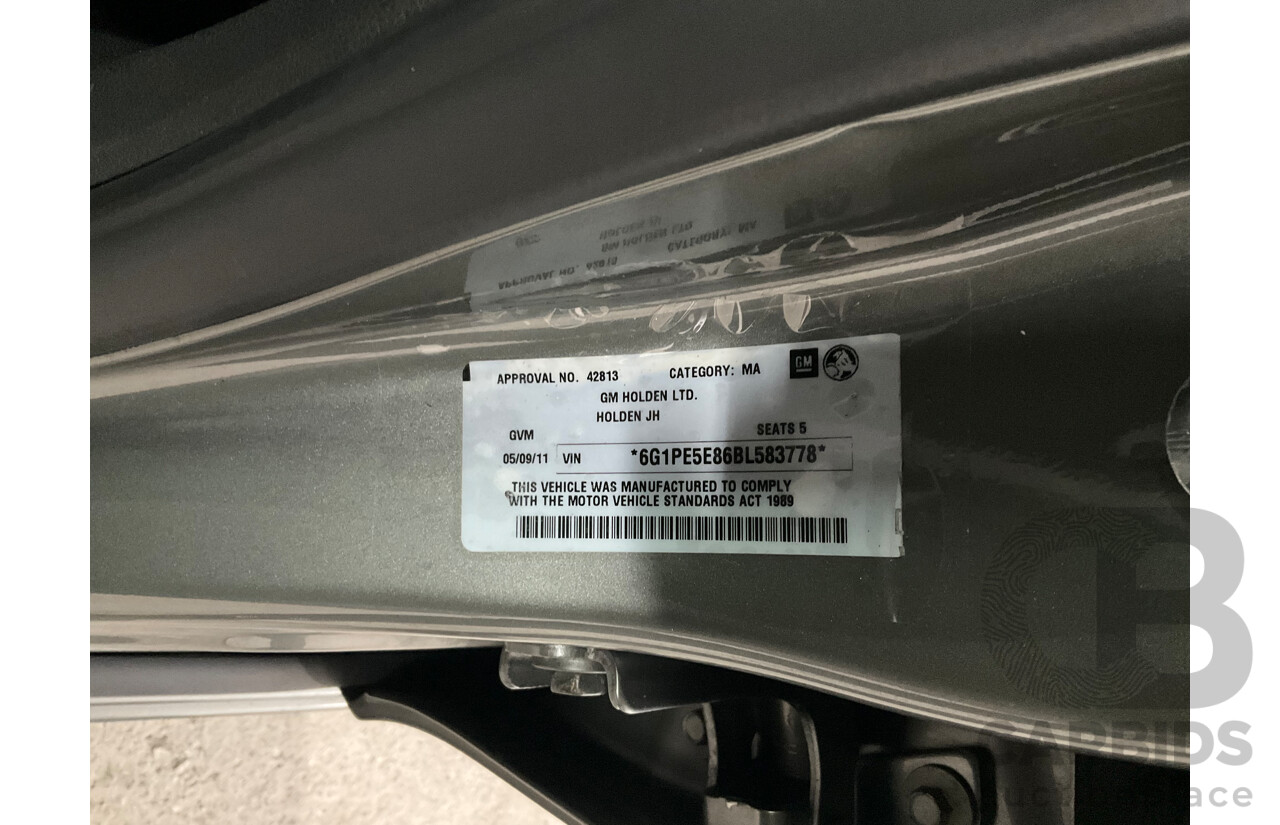 9/2011 Holden Cruze SRi V JH 4d Sedan Alto Grey Metallic Turbo 1.4L