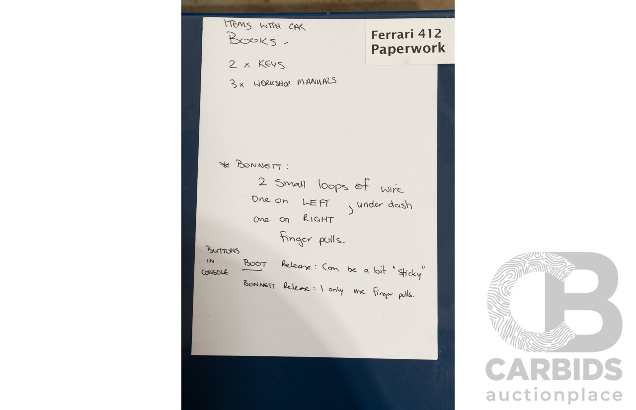 01/1986 Ferrari 412 A Tipo F101 EL 2d Coupe Argento Fer Silver V12 4.9L - Hong Kong Import