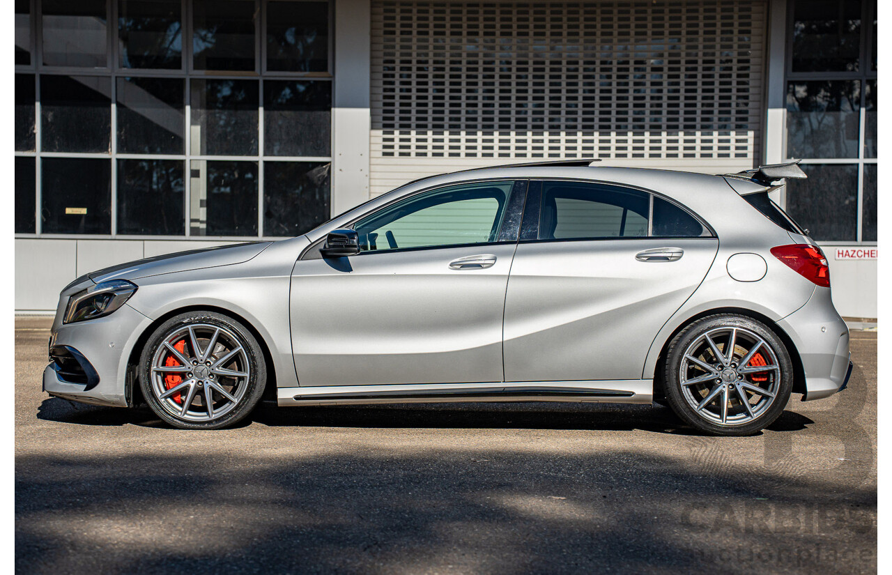 9/2017 Mercedes Benz A45 AMG 4Matic (AWD) 176 MY17 5d Hatchback Polar Silver Turbo 2.0L
