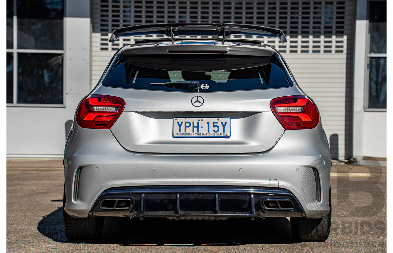 9/2017 Mercedes Benz A45 AMG 4Matic (AWD) 176 MY17 5d Hatchback Polar Silver Turbo 2.0L