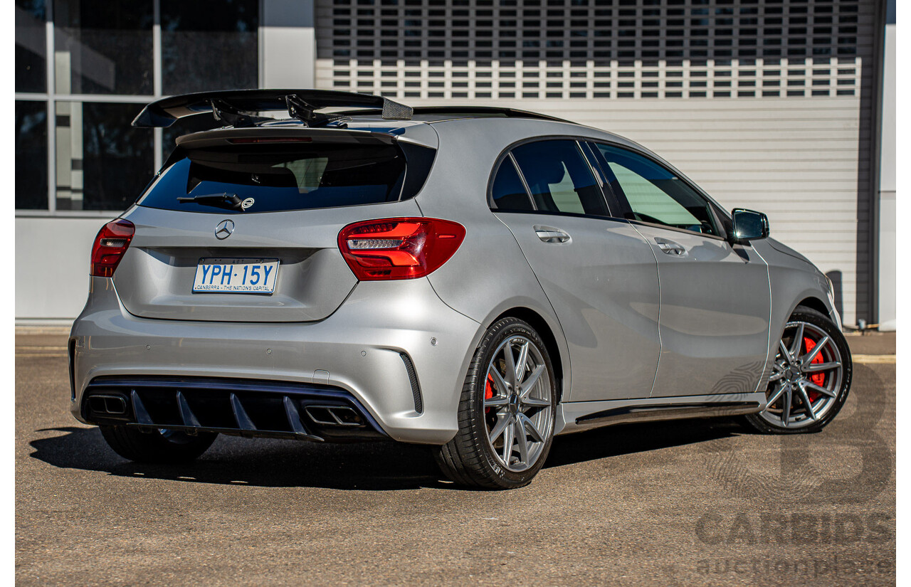 9/2017 Mercedes Benz A45 AMG 4Matic (AWD) 176 MY17 5d Hatchback Polar Silver Turbo 2.0L