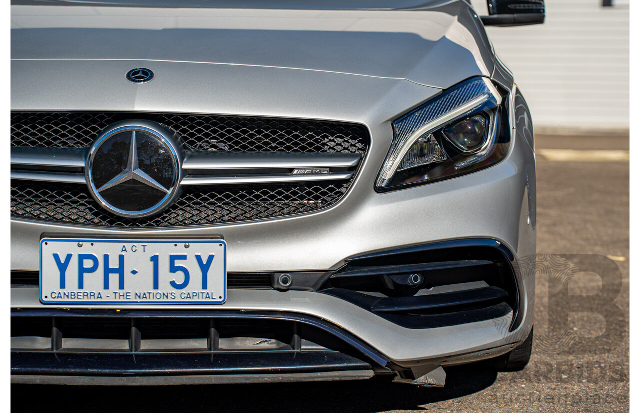 9/2017 Mercedes Benz A45 AMG 4Matic (AWD) 176 MY17 5d Hatchback Polar Silver Turbo 2.0L