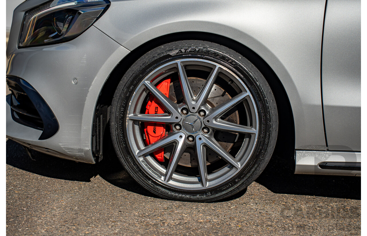 9/2017 Mercedes Benz A45 AMG 4Matic (AWD) 176 MY17 5d Hatchback Polar Silver Turbo 2.0L