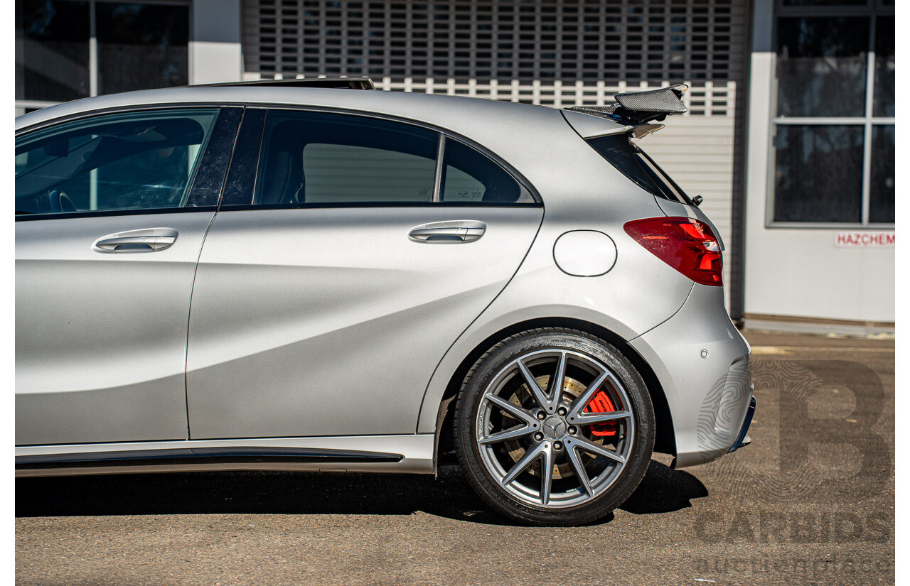 9/2017 Mercedes Benz A45 AMG 4Matic (AWD) 176 MY17 5d Hatchback Polar Silver Turbo 2.0L