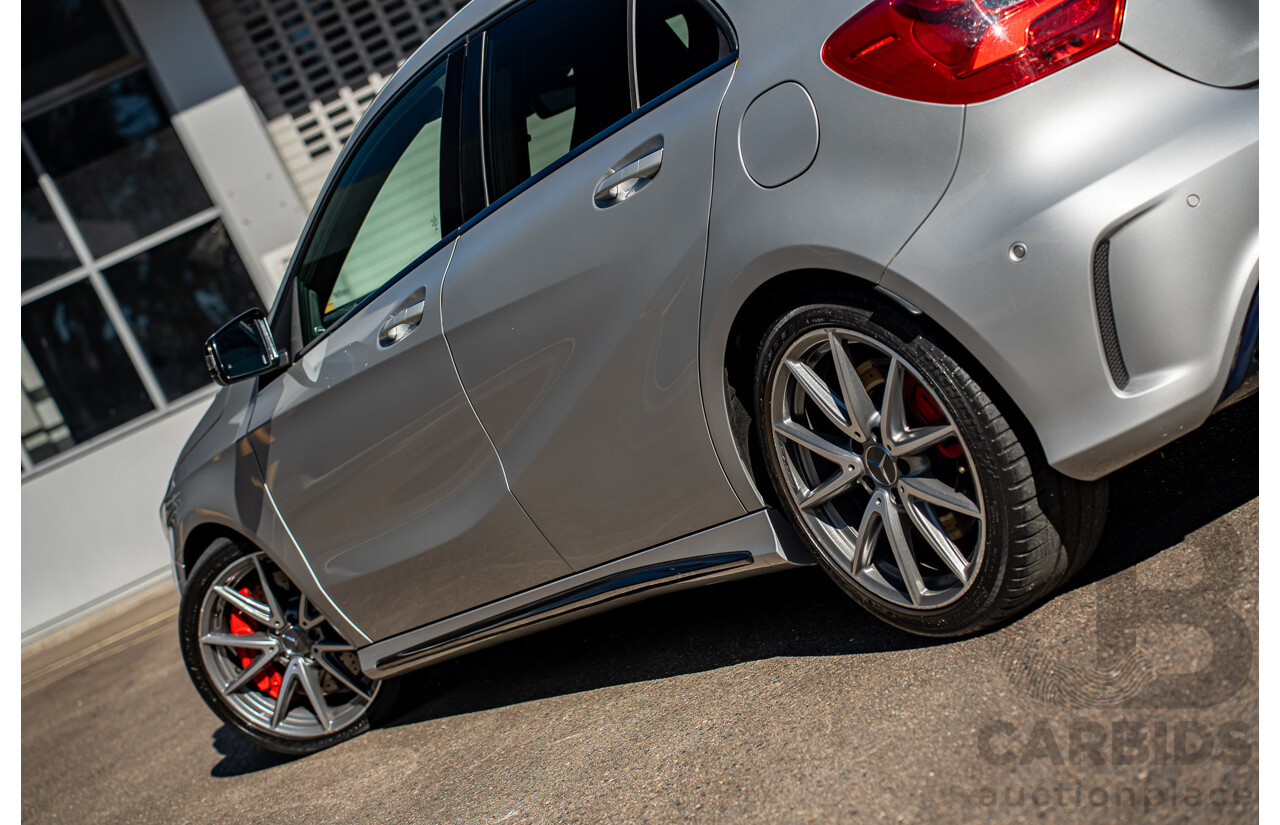 9/2017 Mercedes Benz A45 AMG 4Matic (AWD) 176 MY17 5d Hatchback Polar Silver Turbo 2.0L