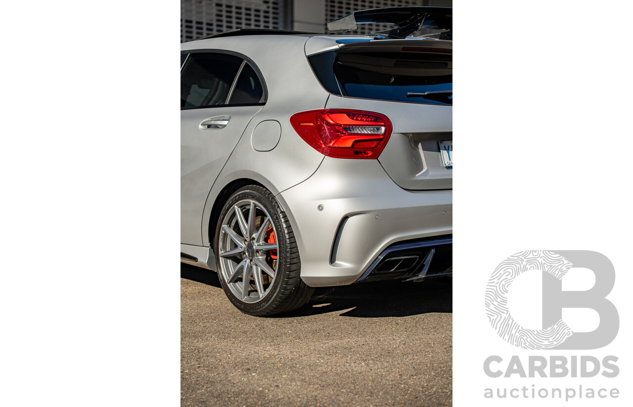 9/2017 Mercedes Benz A45 AMG 4Matic (AWD) 176 MY17 5d Hatchback Polar Silver Turbo 2.0L
