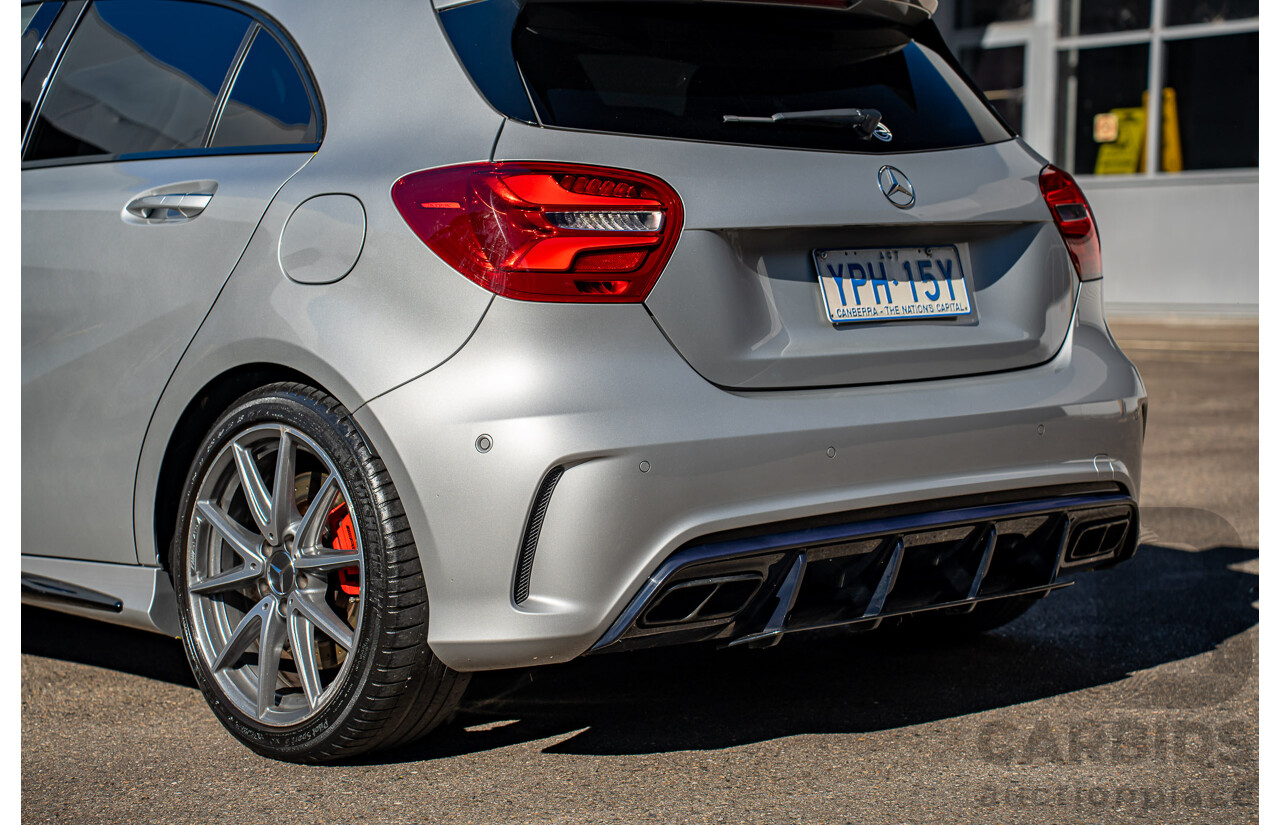 9/2017 Mercedes Benz A45 AMG 4Matic (AWD) 176 MY17 5d Hatchback Polar Silver Turbo 2.0L