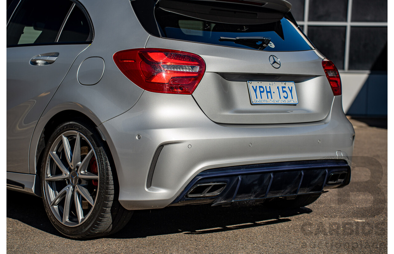 9/2017 Mercedes Benz A45 AMG 4Matic (AWD) 176 MY17 5d Hatchback Polar Silver Turbo 2.0L