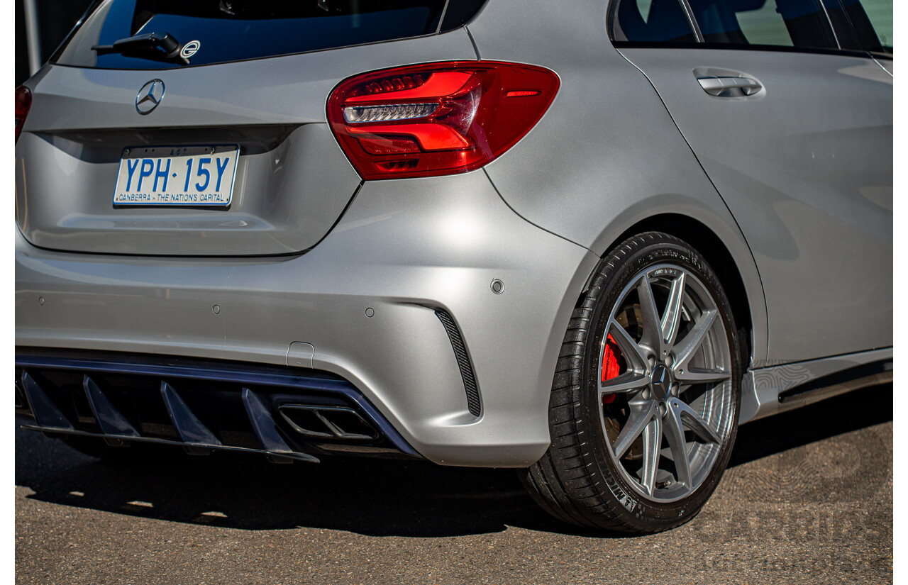 9/2017 Mercedes Benz A45 AMG 4Matic (AWD) 176 MY17 5d Hatchback Polar Silver Turbo 2.0L