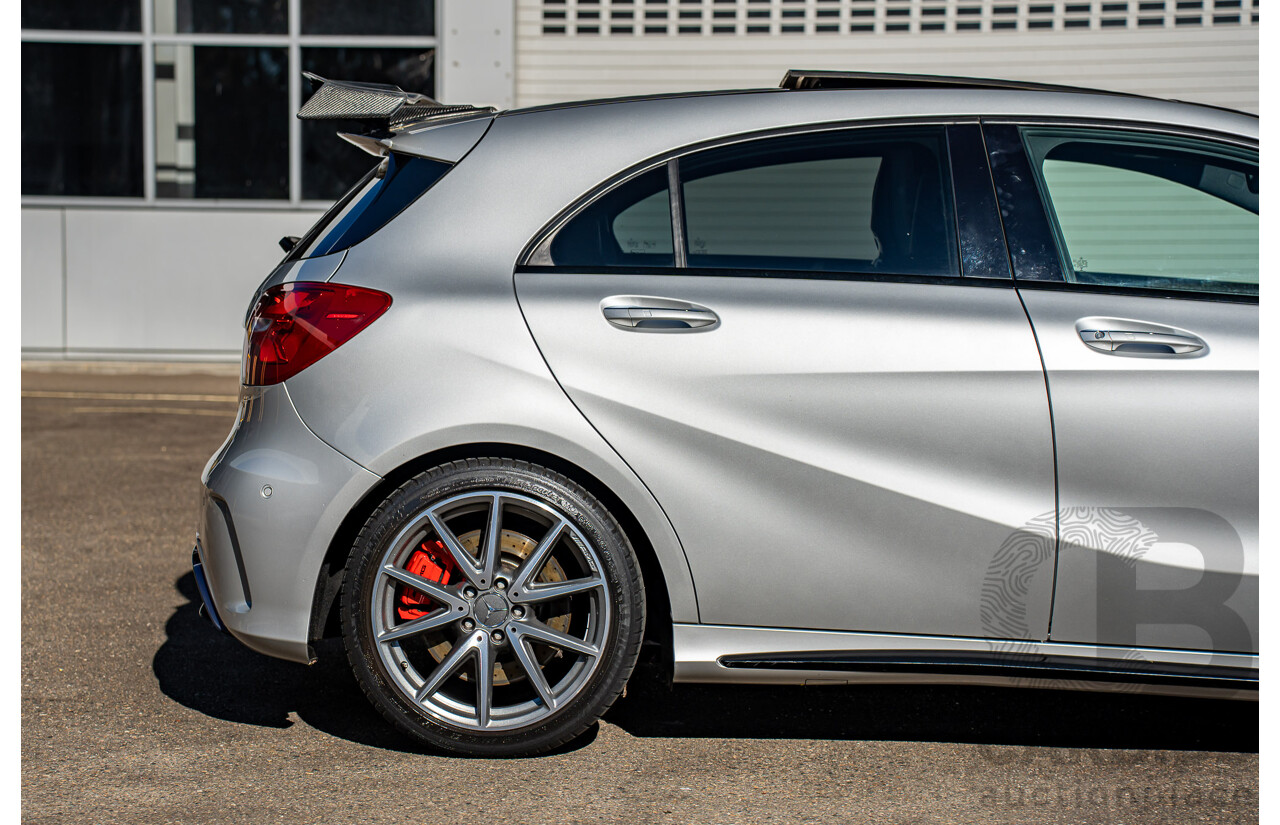 9/2017 Mercedes Benz A45 AMG 4Matic (AWD) 176 MY17 5d Hatchback Polar Silver Turbo 2.0L