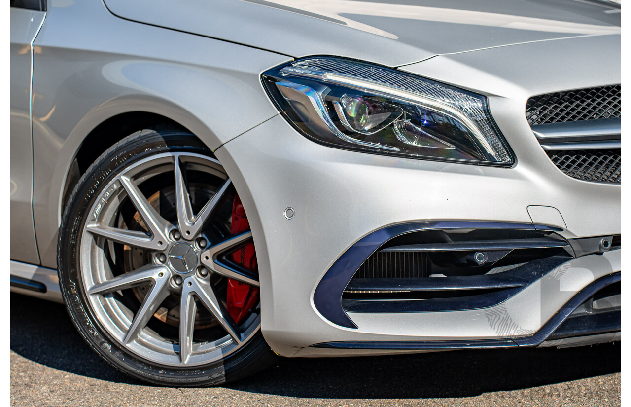 9/2017 Mercedes Benz A45 AMG 4Matic (AWD) 176 MY17 5d Hatchback Polar Silver Turbo 2.0L