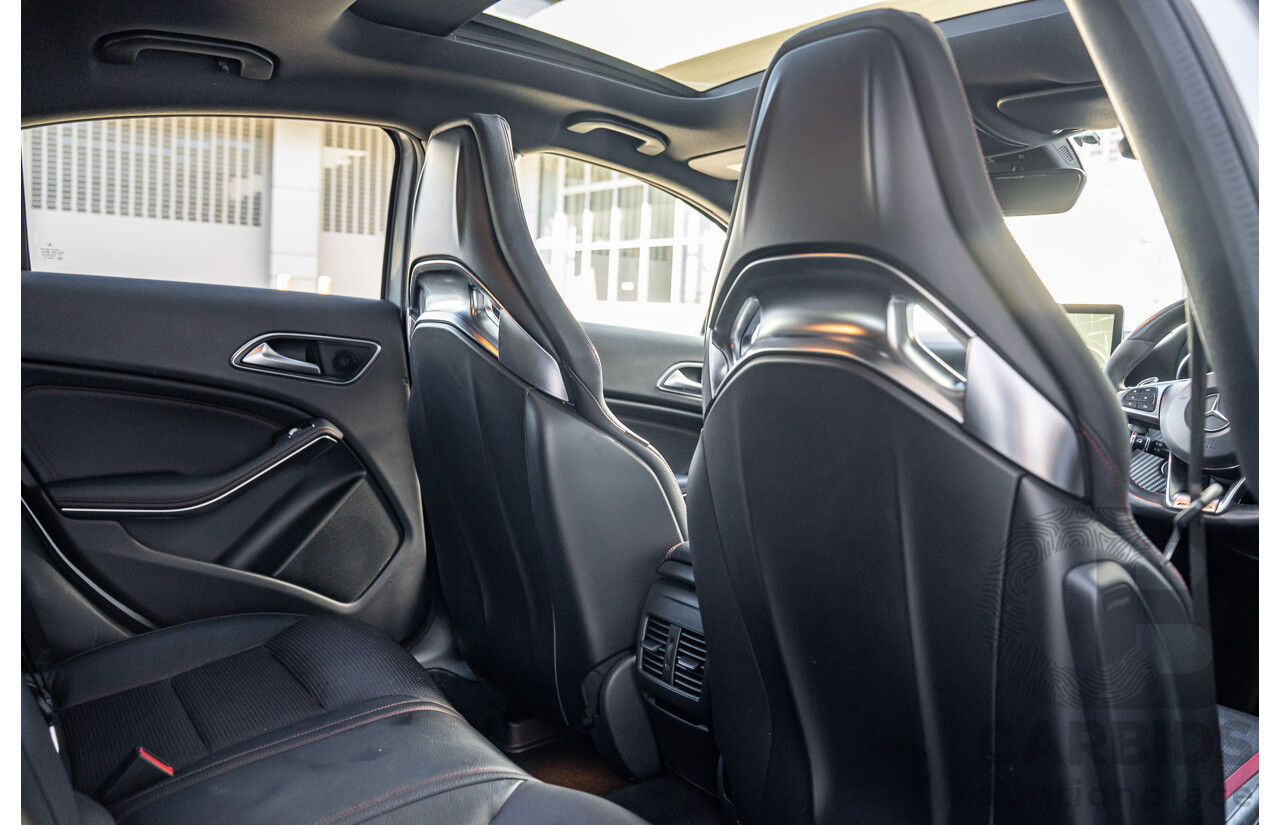 9/2017 Mercedes Benz A45 AMG 4Matic (AWD) 176 MY17 5d Hatchback Polar Silver Turbo 2.0L