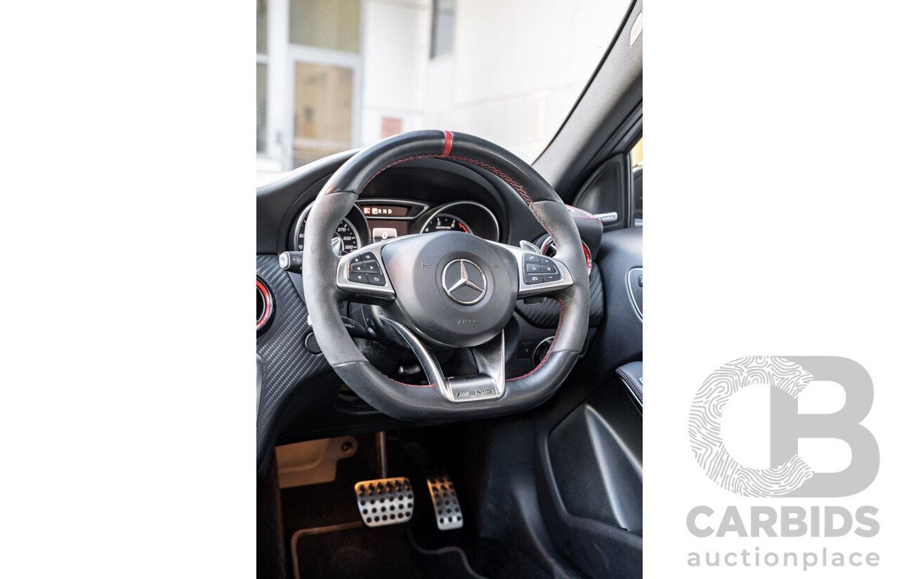 9/2017 Mercedes Benz A45 AMG 4Matic (AWD) 176 MY17 5d Hatchback Polar Silver Turbo 2.0L