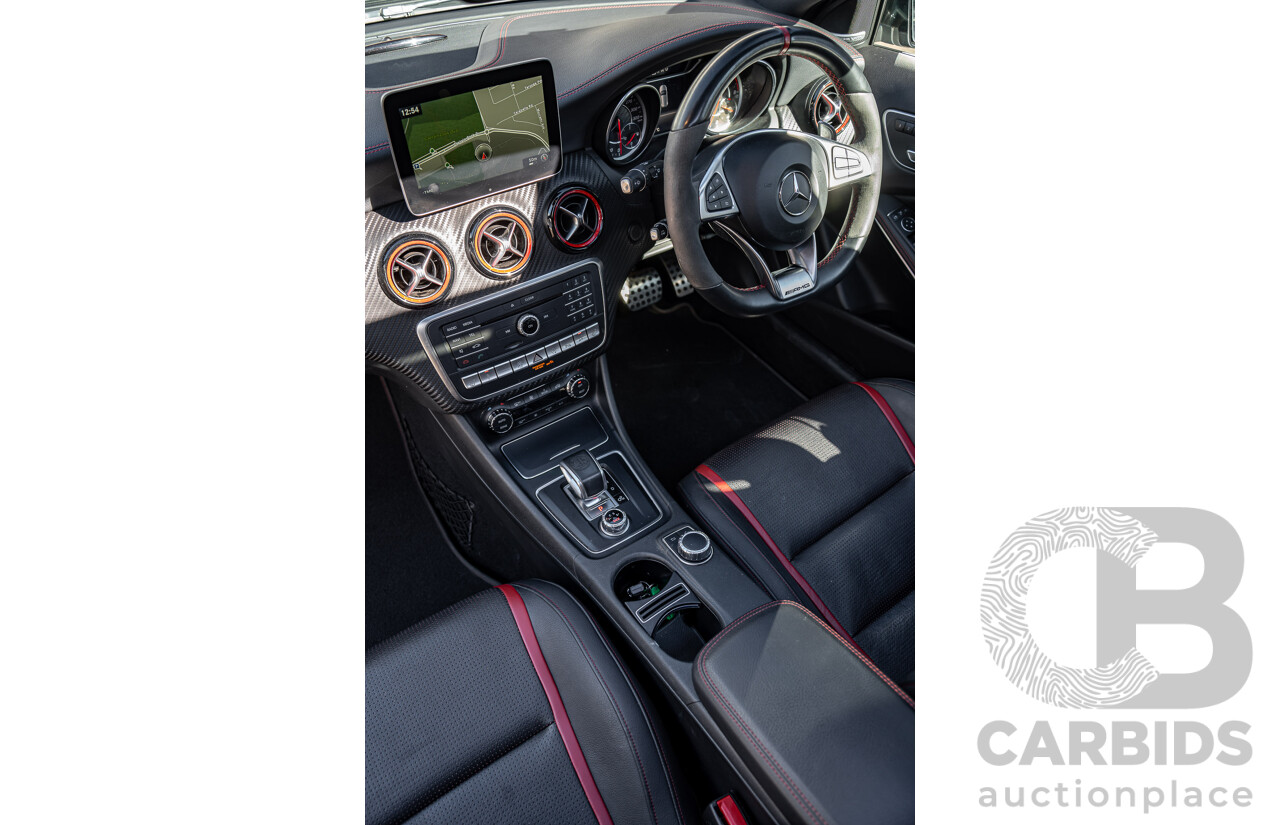 9/2017 Mercedes Benz A45 AMG 4Matic (AWD) 176 MY17 5d Hatchback Polar Silver Turbo 2.0L