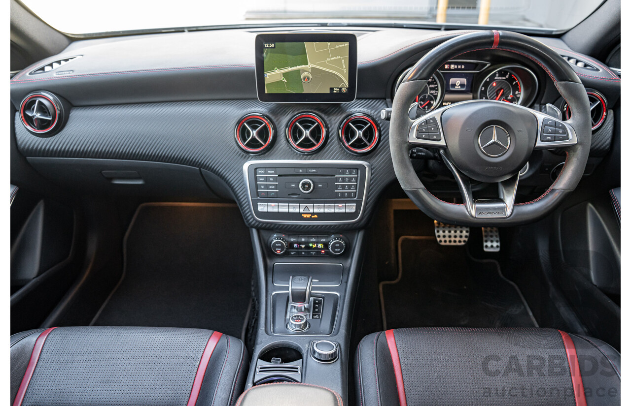 9/2017 Mercedes Benz A45 AMG 4Matic (AWD) 176 MY17 5d Hatchback Polar Silver Turbo 2.0L