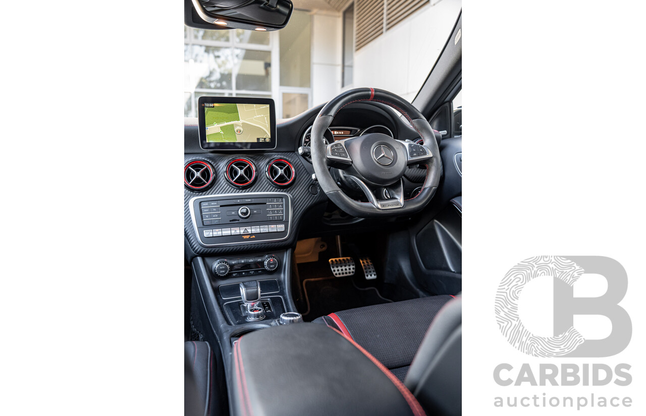 9/2017 Mercedes Benz A45 AMG 4Matic (AWD) 176 MY17 5d Hatchback Polar Silver Turbo 2.0L